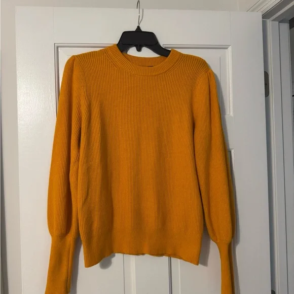 Ann Taylor Bold Mustard Crew Neck Sweater - Picture 3 of 4